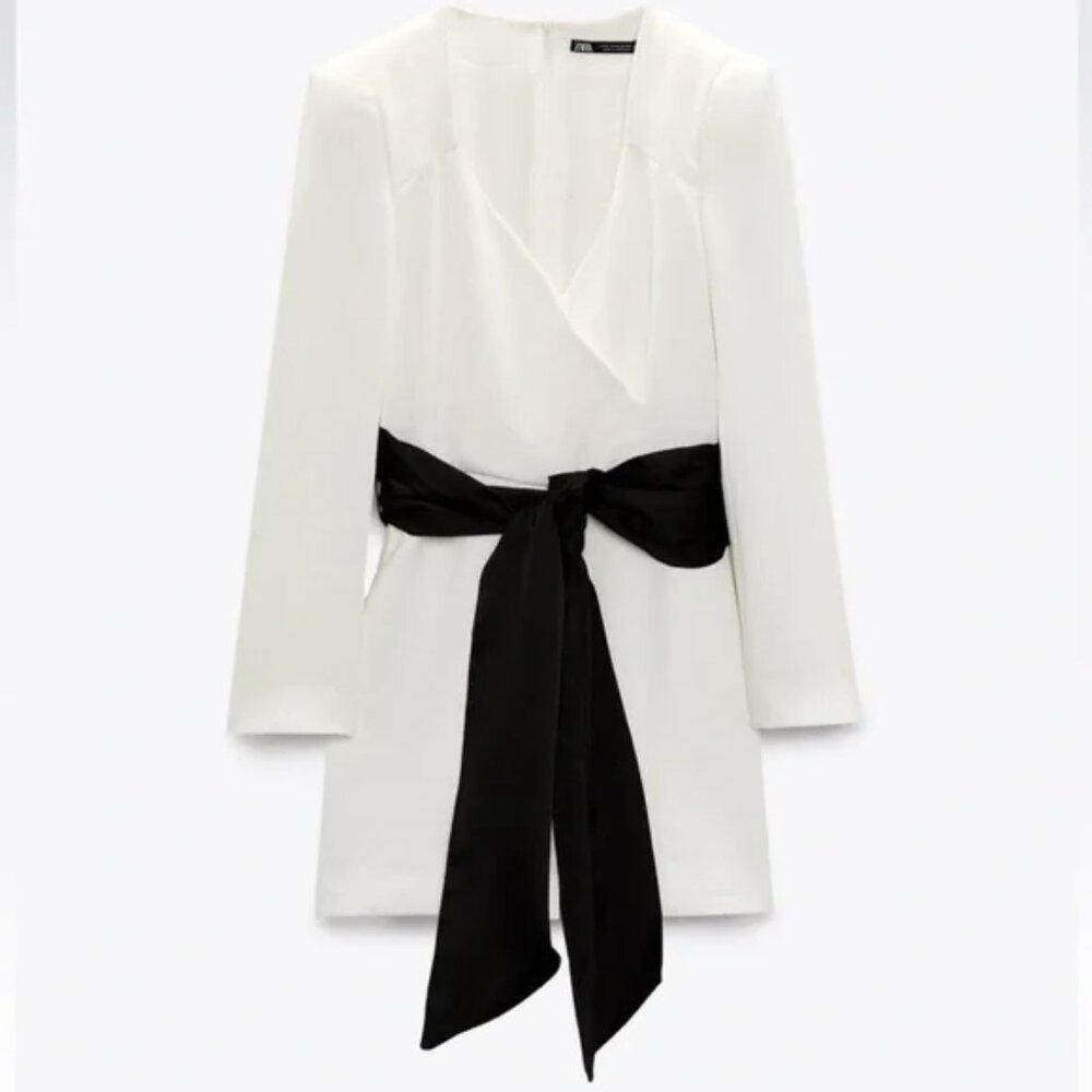 New With Tags - Zara Contrast Bow Jumpsuit/Romper